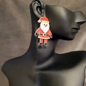 Christmas Earrings Jolly St. Nick Santa Claus Statement Drop BaubleBar